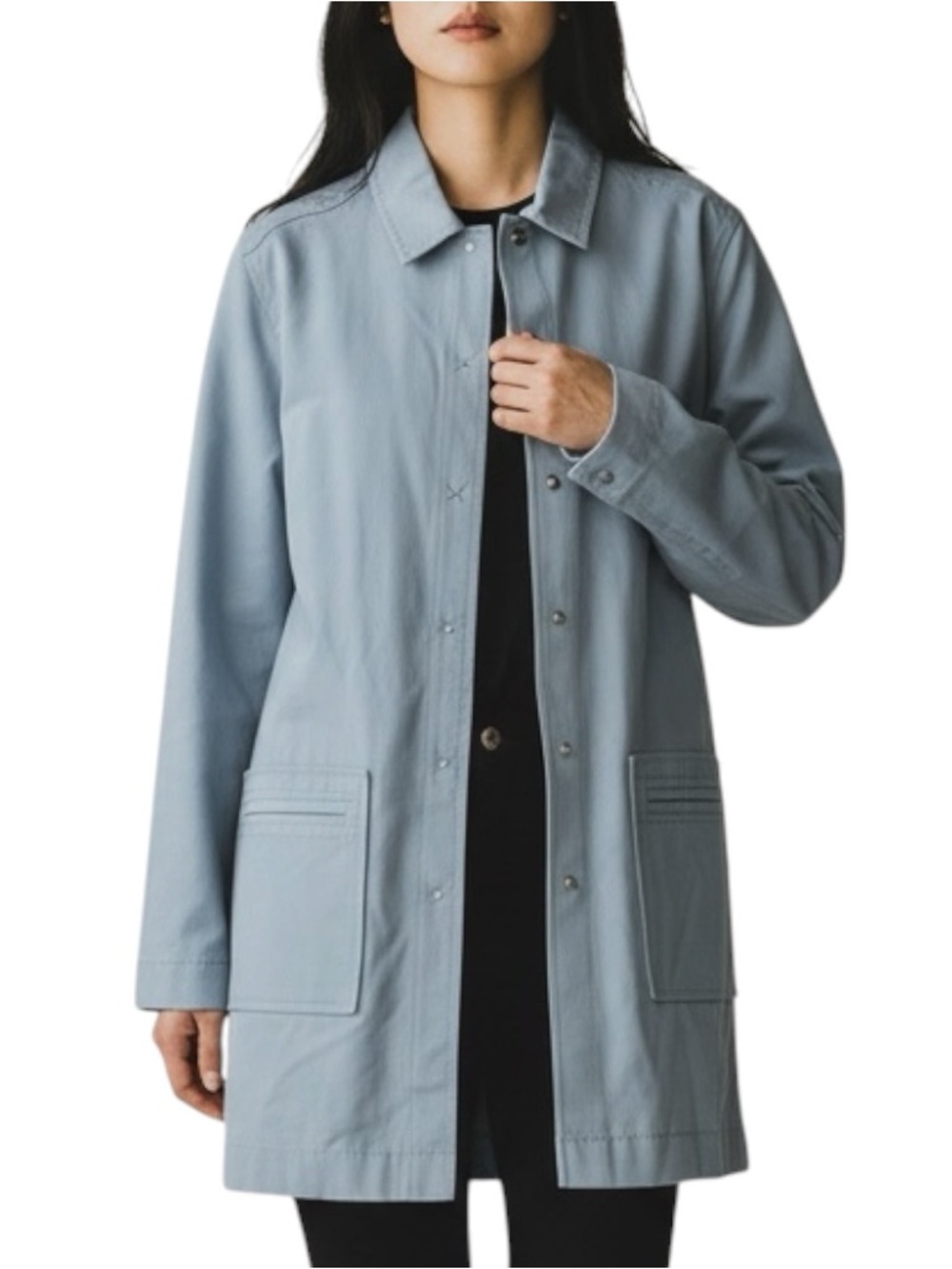NORTON STUDIO “New Old Stock” Cotton Trench Jacket in Light Blue Size Medium